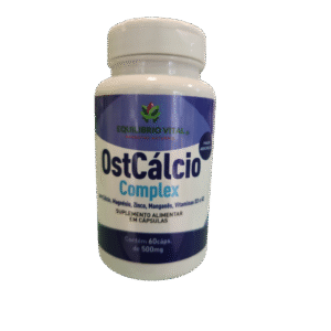 OstCálcio - Magnésio, Zinco, Manganês, Vitaminas D3 e K2 - 1 potes com 60 capsulas