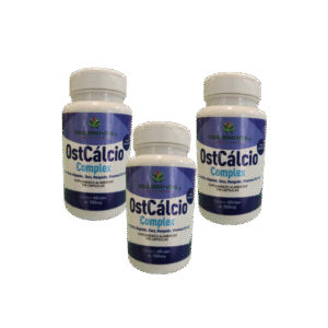 OstCálcio - Magnésio, Zinco, Manganês, Vitaminas D3 e K2 - 03 potes com 60 capsulas